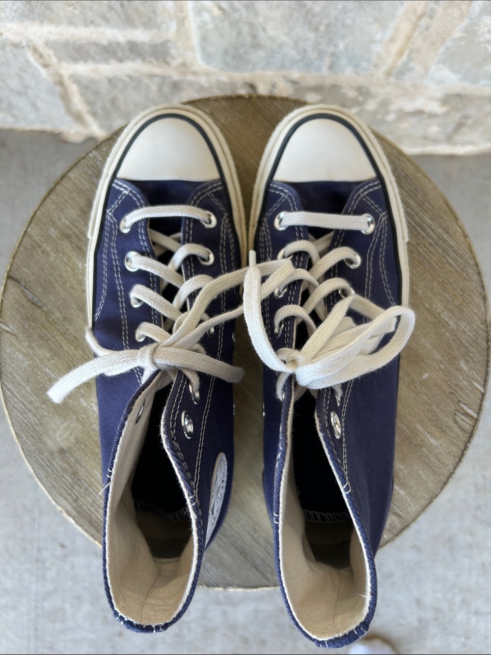 Navy Converse High Tops - Picture 3 of 5
